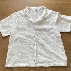Old Navy white Button-Up Shirt( short sleeve)
